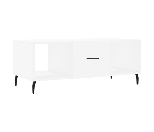 Mesa de centro madera contrachapada blanco 102x50x40 cm