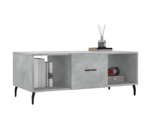 Mesa de centro madera contrachapada gris hormigón 102x50x40 cm