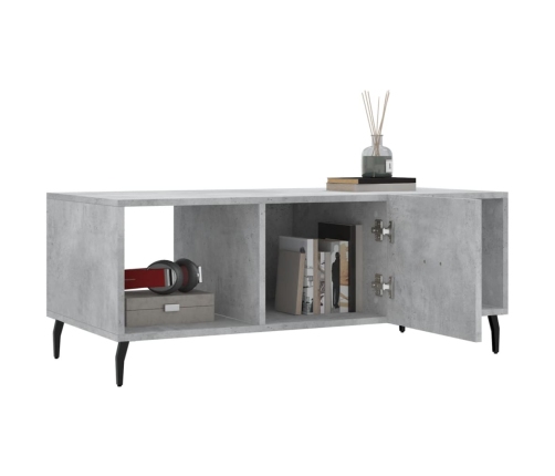 Mesa de centro madera contrachapada gris hormigón 102x50x40 cm