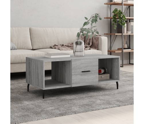 Mesa de centro madera contrachapada gris Sonoma 102x50x40 cm