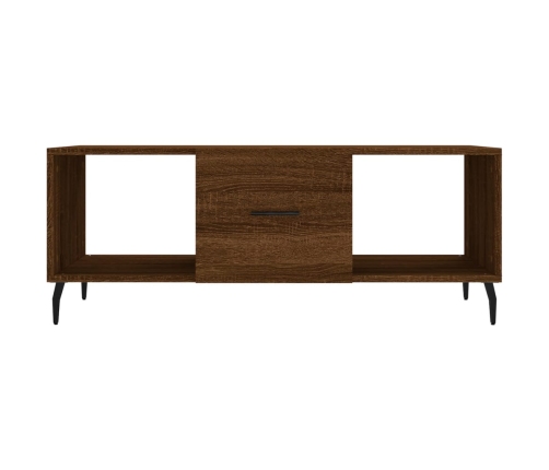 Mesa de centro madera contrachapada roble marrón 102x50x40 cm