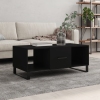 Mesa de centro madera contrachapada negro 102x50x40 cm