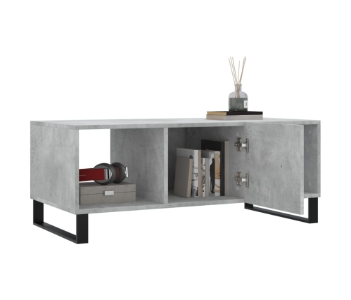 Mesa de centro madera contrachapada gris hormigón 102x50x40 cm