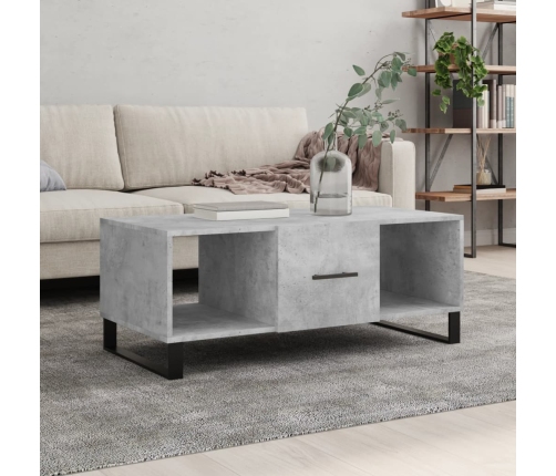 Mesa de centro madera contrachapada gris hormigón 102x50x40 cm