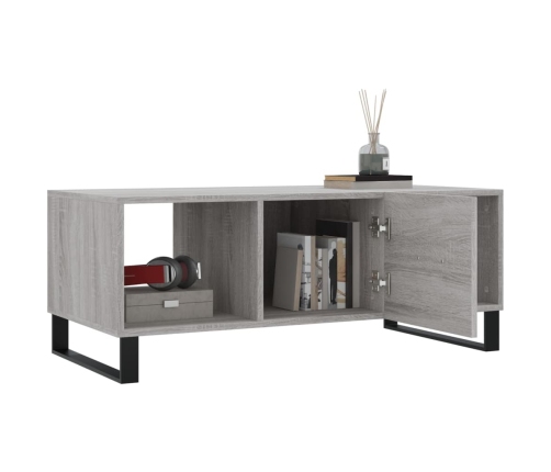 Mesa de centro madera contrachapada gris Sonoma 102x50x40 cm