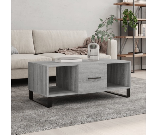 Mesa de centro madera contrachapada gris Sonoma 102x50x40 cm