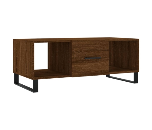 Mesa de centro madera contrachapada roble marrón 102x50x40 cm