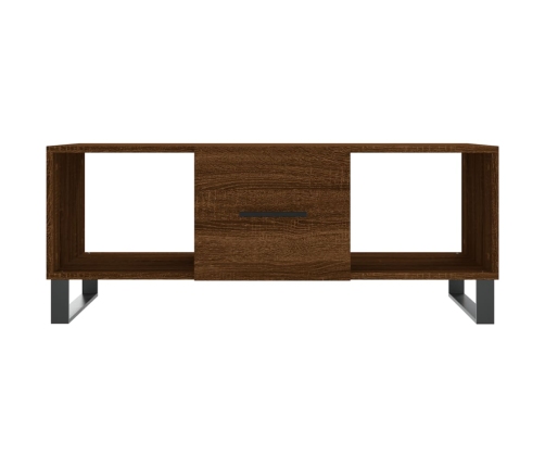 Mesa de centro madera contrachapada roble marrón 102x50x40 cm