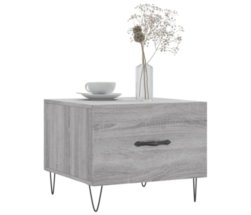 Mesa de centro madera contrachapada gris Sonoma 50x50x40 cm