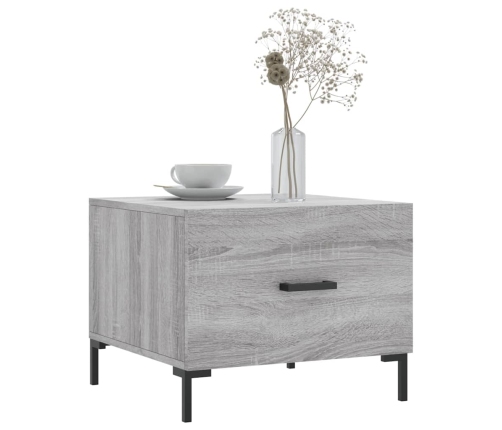 Mesa de centro madera contrachapada gris Sonoma 50x50x40 cm