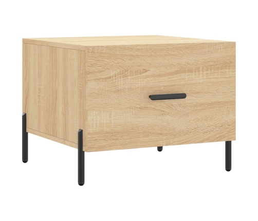 vidaXL Mesa de centro madera contrachapada roble Sonoma 50x50x40 cm