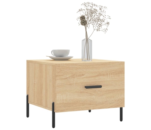 vidaXL Mesa de centro madera contrachapada roble Sonoma 50x50x40 cm