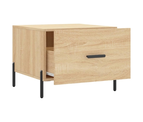 vidaXL Mesa de centro madera contrachapada roble Sonoma 50x50x40 cm