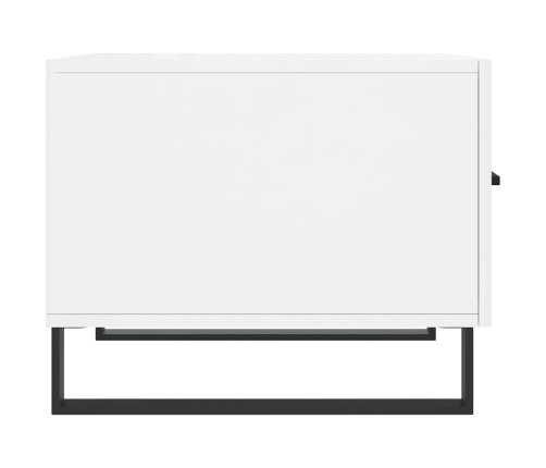 Mesa de centro madera de ingeniería brillo blanco 50x50x40 cm