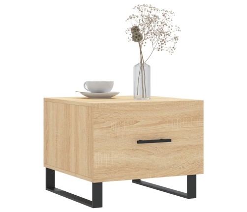 Mesa de centro madera contrachapada roble Sonoma 50x50x40 cm