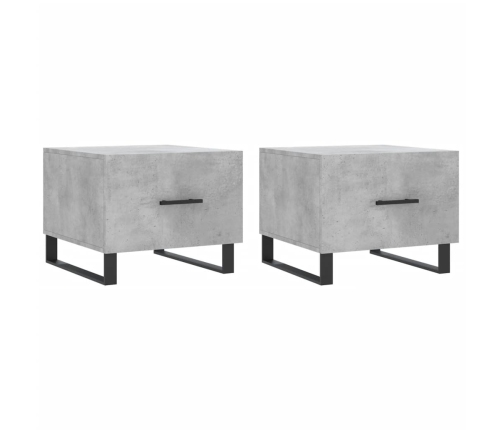 Mesa de centro 2 uds madera ingeniería gris hormigón 50x50x40cm