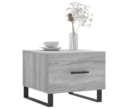 Mesa de centro madera contrachapada gris Sonoma 50x50x40 cm