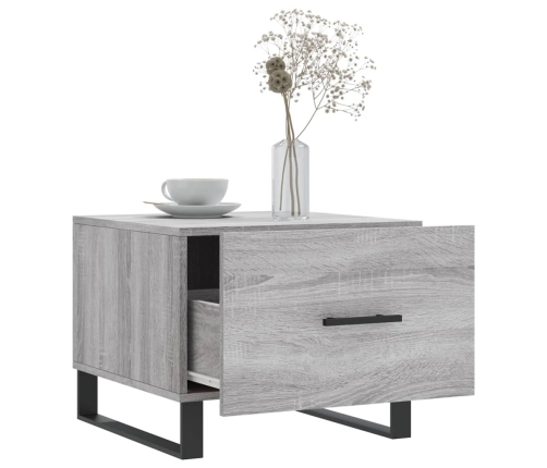 Mesa de centro madera contrachapada gris Sonoma 50x50x40 cm