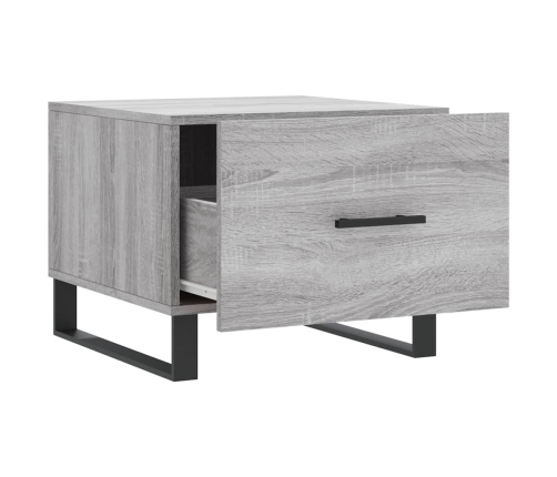 Mesa de centro madera contrachapada gris Sonoma 50x50x40 cm