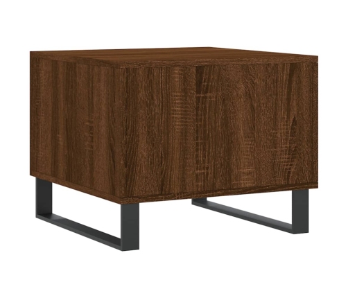 Mesa de centro madera contrachapada roble marrón 50x50x40 cm