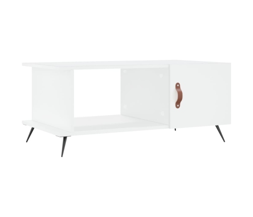 Mesa de centro madera contrachapada blanco 90x50x40 cm