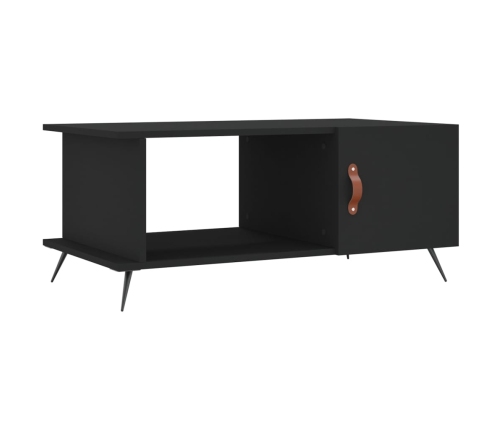 Mesa de centro madera contrachapada negro 90x50x40 cm