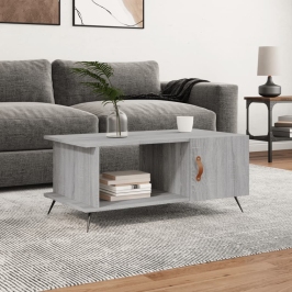 Mesa de centro madera contrachapada gris Sonoma 90x50x40 cm