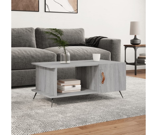 Mesa de centro madera contrachapada gris Sonoma 90x50x40 cm