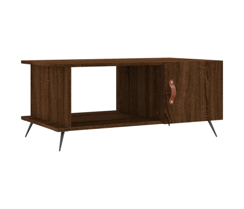 Mesa de centro madera contrachapada roble marrón 90x50x40 cm