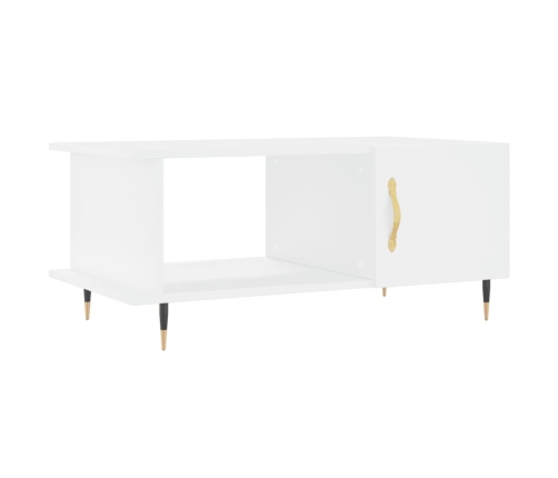 Mesa de centro madera contrachapada blanco 90x50x40 cm