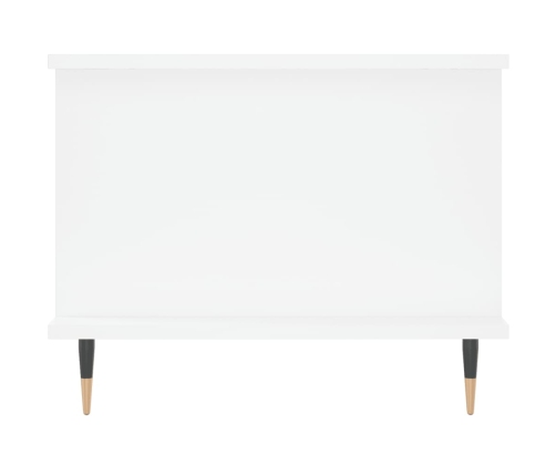 Mesa de centro madera contrachapada blanco 90x50x40 cm