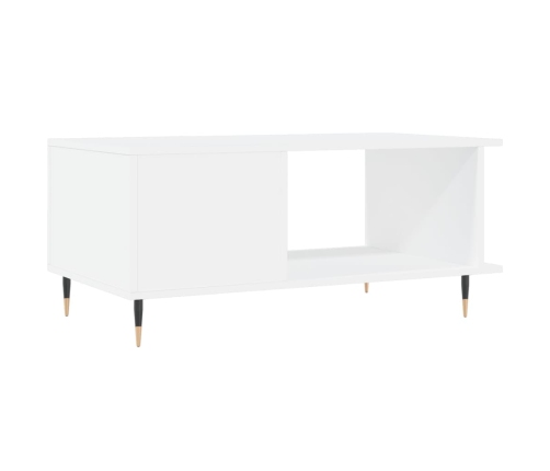 Mesa de centro madera contrachapada blanco 90x50x40 cm