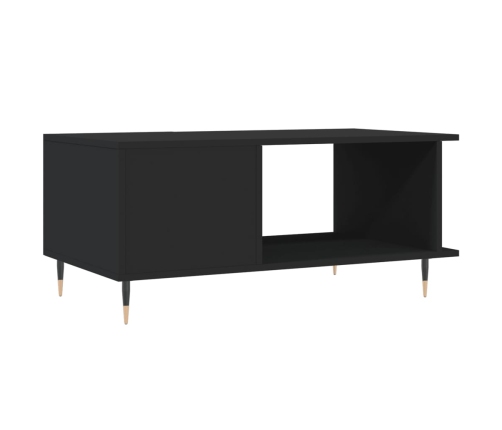 Mesa de centro madera contrachapada negro 90x50x40 cm