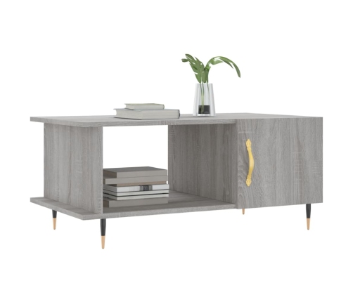 Mesa de centro madera contrachapada gris Sonoma 90x50x40 cm