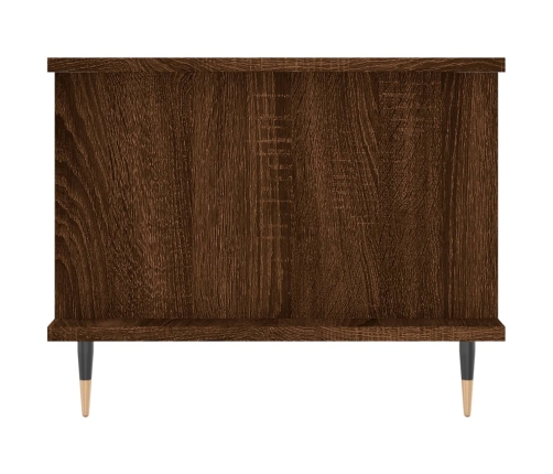 Mesa de centro madera contrachapada roble marrón 90x50x40 cm