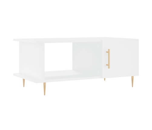 Mesa de centro madera contrachapada blanco 90x50x40 cm