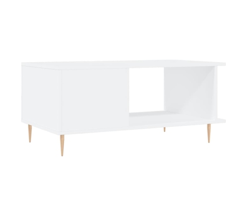 Mesa de centro madera contrachapada blanco 90x50x40 cm