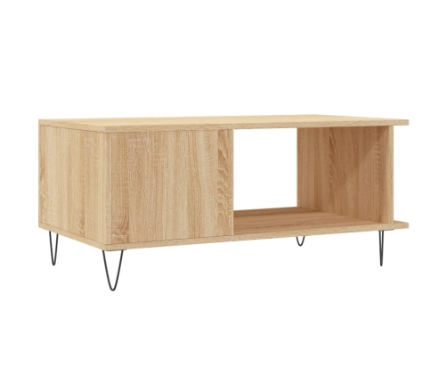 Mesa de centro madera contrachapada roble Sonoma 90x50x40 cm