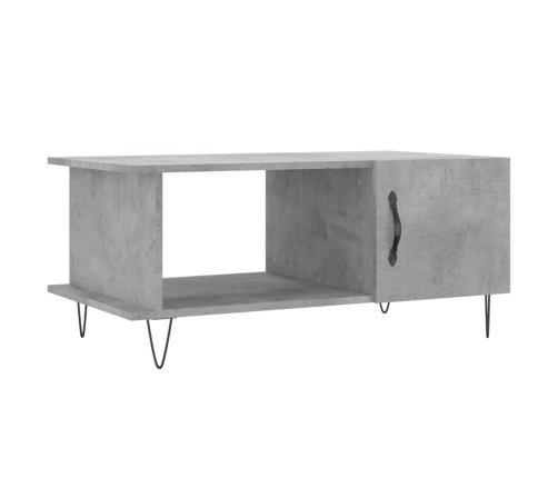 Mesa de centro madera contrachapada gris hormigón 90x50x40 cm