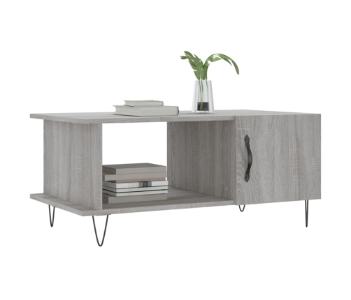 Mesa de centro madera contrachapada gris Sonoma 90x50x40 cm