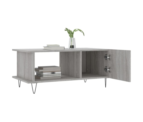 Mesa de centro madera contrachapada gris Sonoma 90x50x40 cm