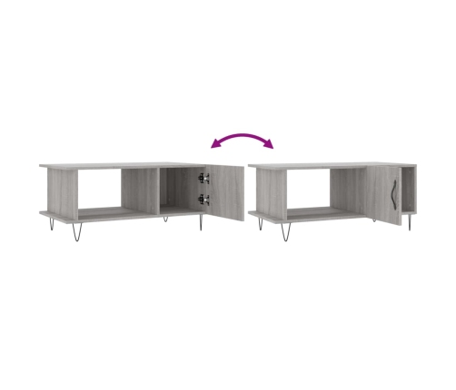 Mesa de centro madera contrachapada gris Sonoma 90x50x40 cm