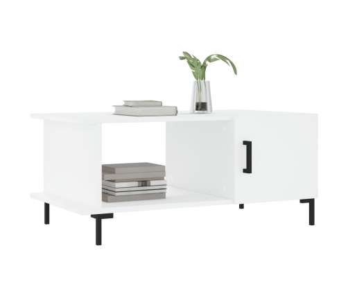 vidaXL Mesa de centro madera contrachapada blanco 90x50x40 cm