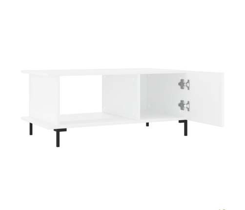 vidaXL Mesa de centro madera contrachapada blanco 90x50x40 cm