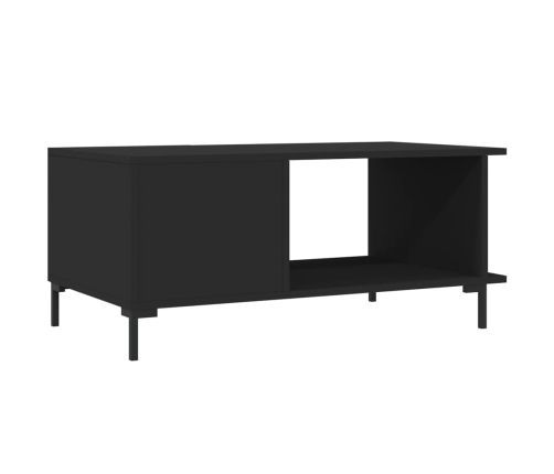 Mesa de centro madera contrachapada negro 90x50x40 cm