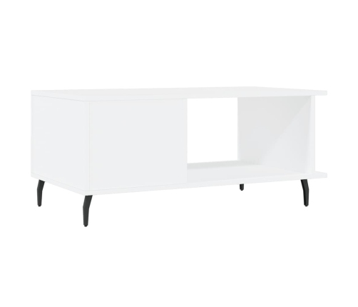 Mesa de centro madera contrachapada blanco 90x50x40 cm