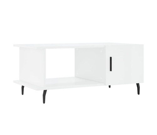 Mesa de centro madera contrachapada blanco brillo 90x50x40 cm