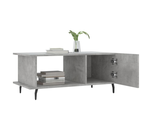 Mesa de centro madera contrachapada gris hormigón 90x50x40 cm