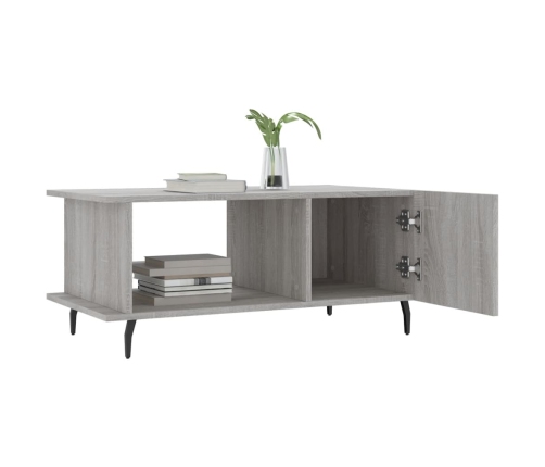 Mesa de centro madera contrachapada gris Sonoma 90x50x40 cm