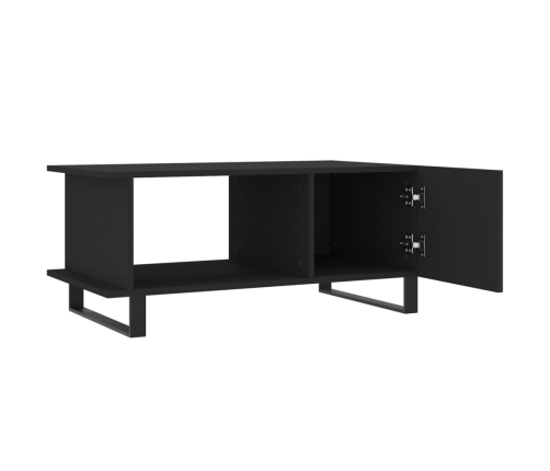 Mesa de centro madera contrachapada negro 90x50x40 cm